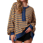 POLANA™ - Casual Oversized Striped Long Sleeve Sweatshirt
