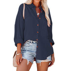WOLLY™ - Casual Button Down Long Sleeve Blouse