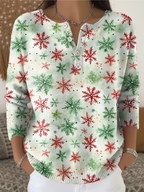 Sofia - Christmas Sweater with Snowflake Print