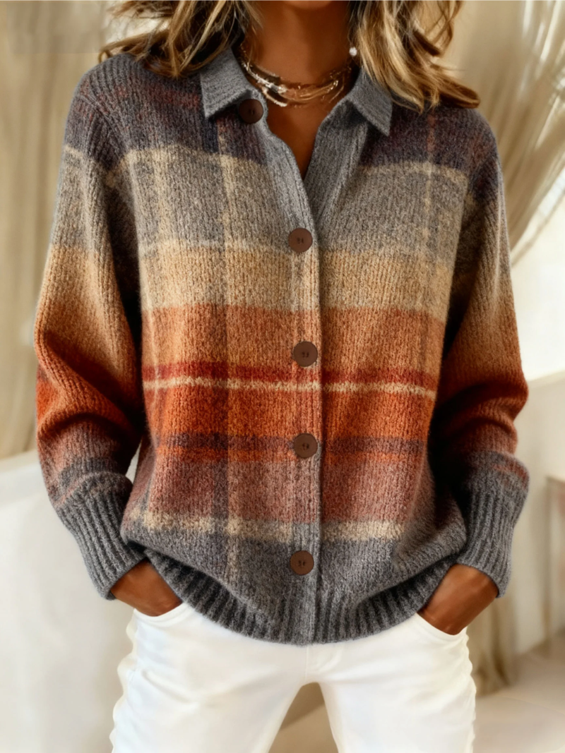 Florish | Checked blouse in warm autumnal shades