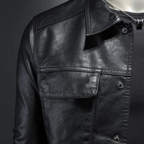 Harrison Structured Leather Moto Jacket