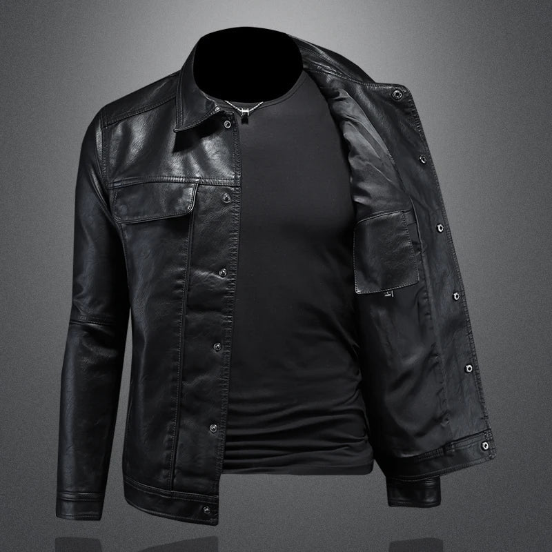 Harrison Structured Leather Moto Jacket