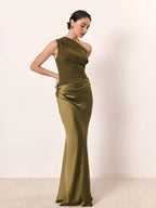 Sophia - Satin Set with One-Shoulder Dress