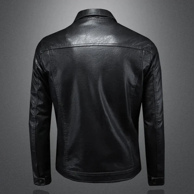 Harrison Structured Leather Moto Jacket