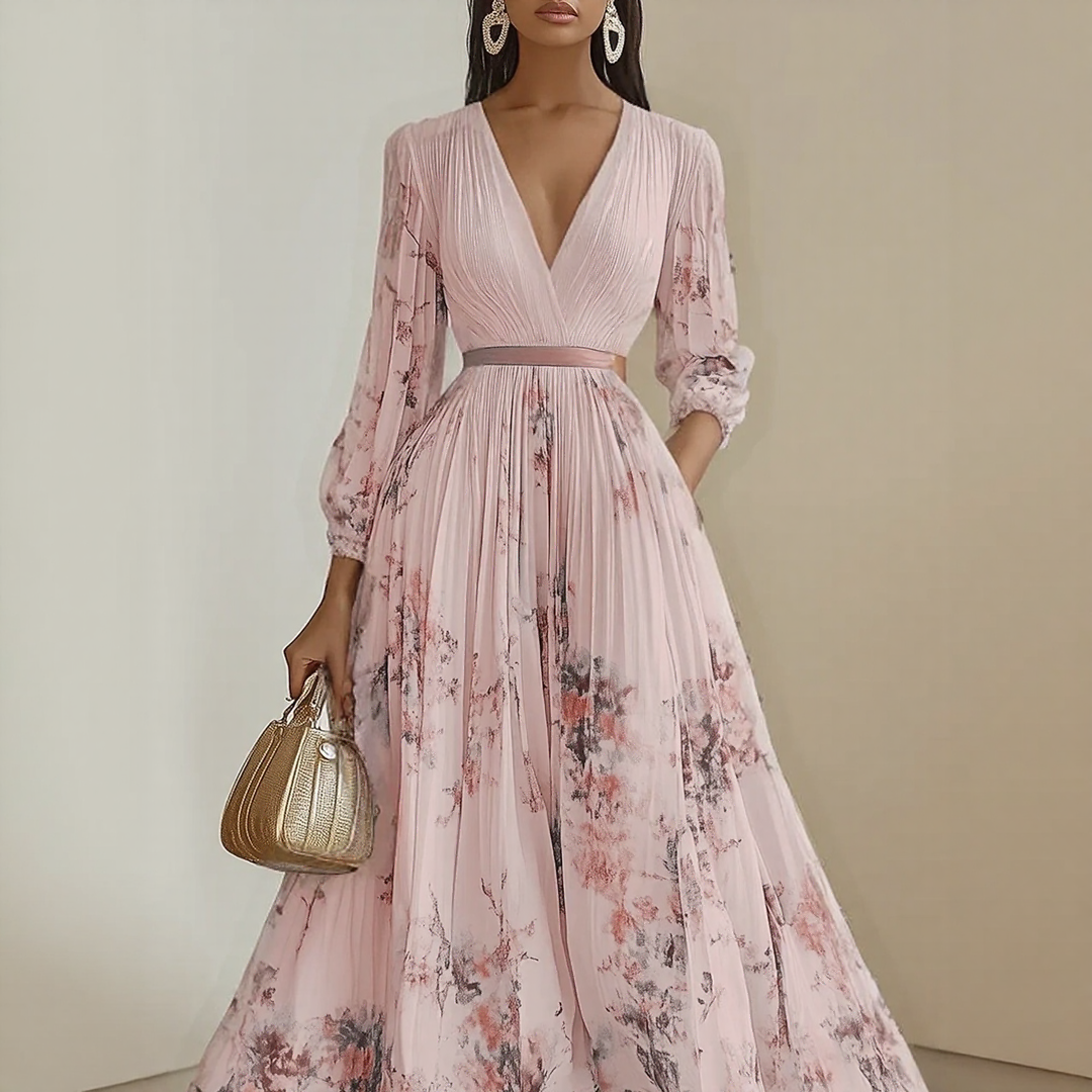 Lidia – Elegant Pleated Maxi Dress