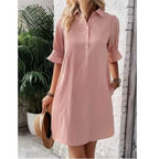 FRANCHESCA™ - Casual Button Down Shirt Dress