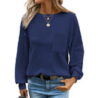 LIORA™ - Cozy Oversized Long Sleeve Crewneck Blouse