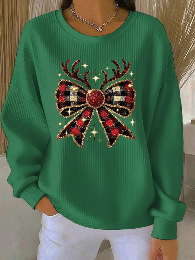 Irene - Christmas Sweater with Bow Motif