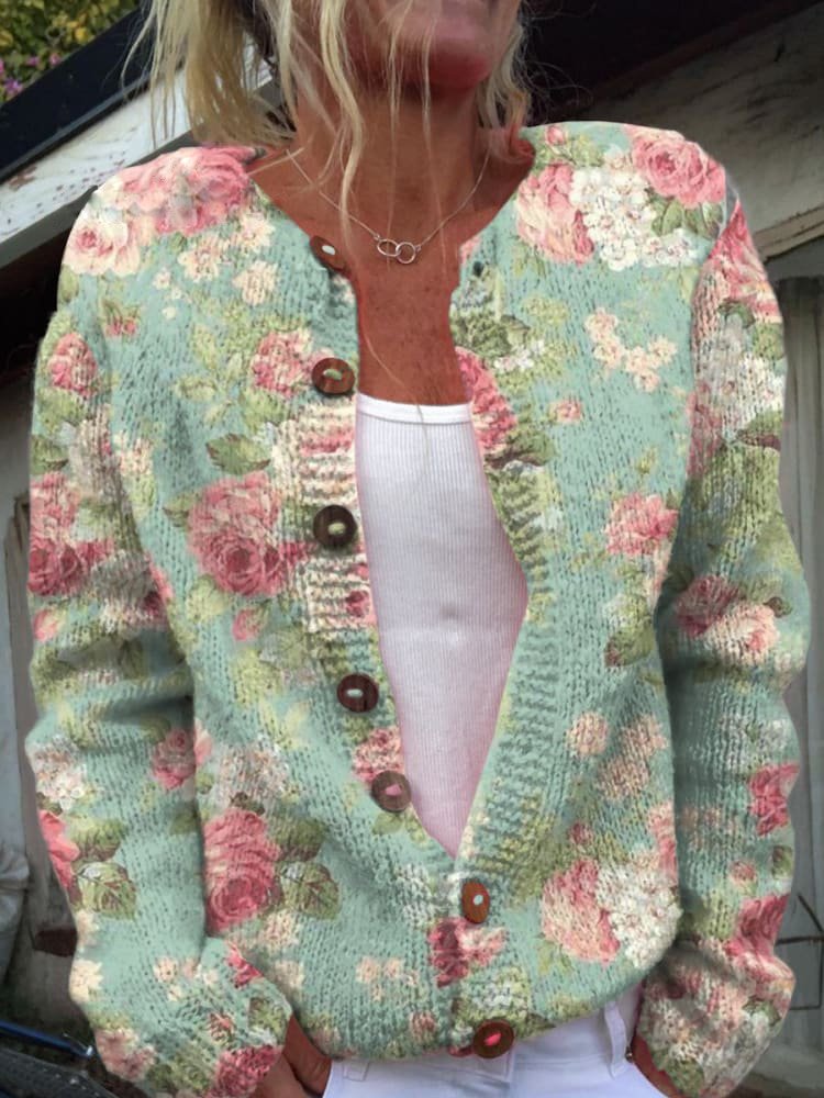 FLORA™ - Vintage Floral Cardigan