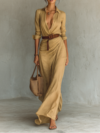 Weronika - Long Elegant Maxi Dress Highlighting the Figure