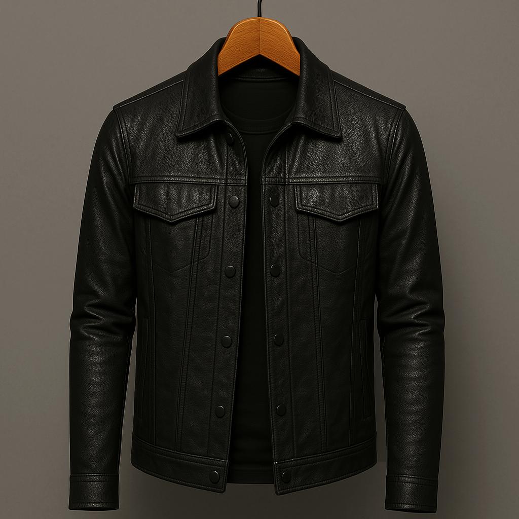 Harrison Structured Leather Moto Jacket