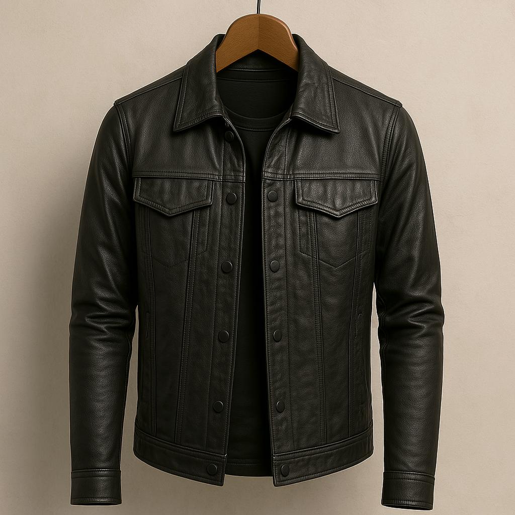 Harrison Structured Leather Moto Jacket