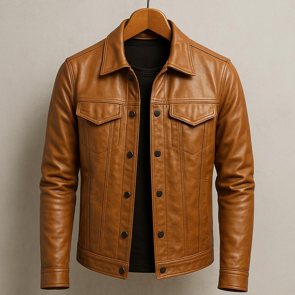 Harrison Structured Leather Moto Jacket
