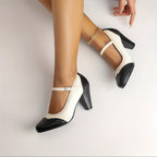 Amy™ | Elegant Two-Tone Heels with Comfortable Heel