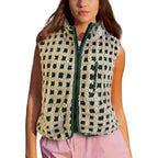 CONCUELO™ – Casual Plaid Sleeveless Zip-Up Vest