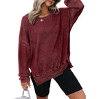 THALIENE™ - Casual Oversized Crewneck Long Sleeve Sweatshirt