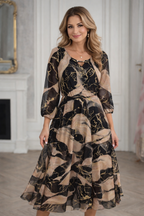 Rosa - Elegant Chiffon Dress with Print