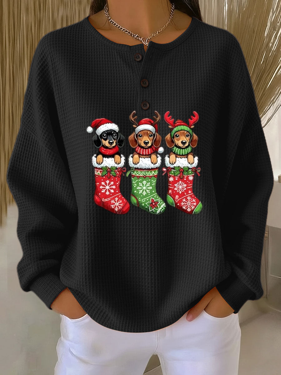 Grethe | Vintage Christmas Sweater with Dog Pattern