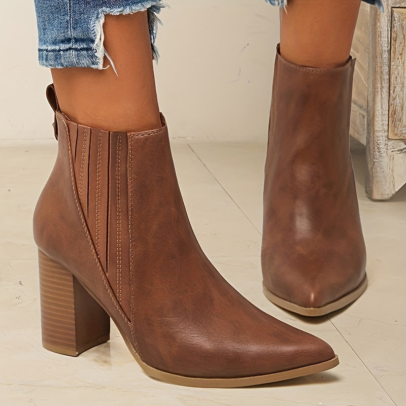 Eva™ | Elegant and Comfortable Chunky Heel Ankle Boots