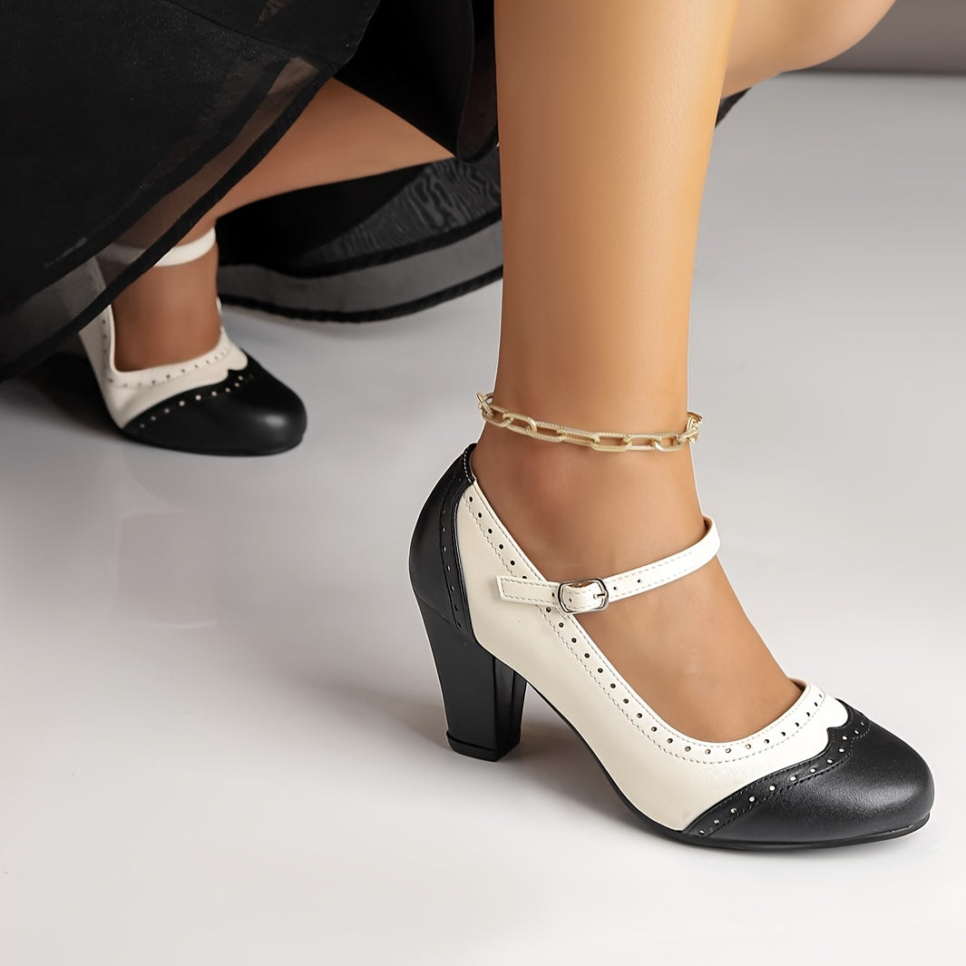 Amy™ | Elegant Two-Tone Heels with Comfortable Heel