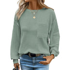 LIORA™ - Cozy Oversized Long Sleeve Crewneck Blouse