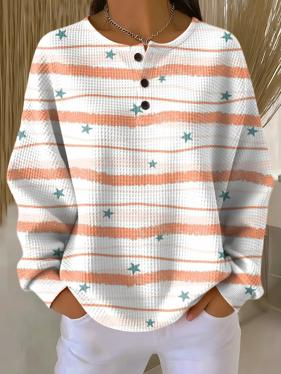 Tara | Striped Sweater with Star Pattern