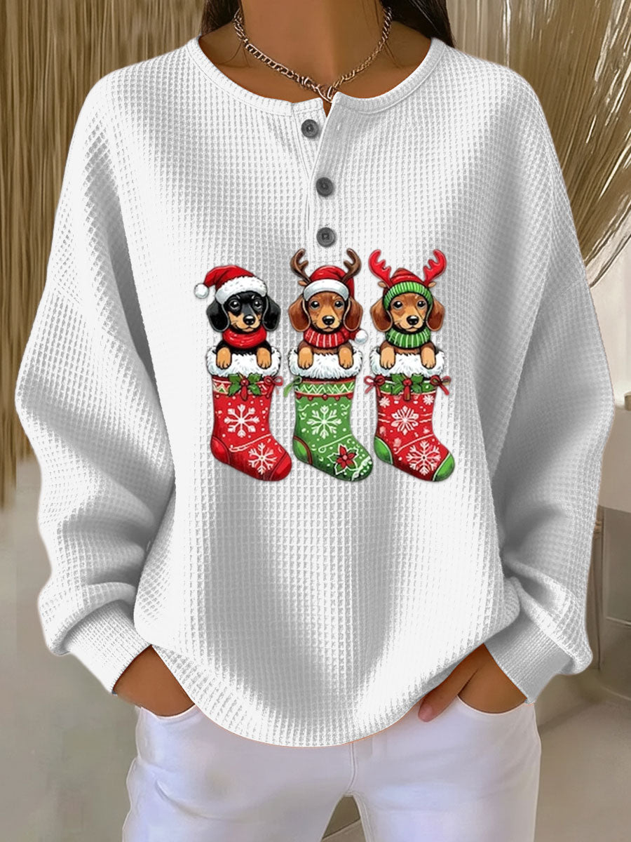Grethe | Vintage Christmas Sweater with Dog Pattern