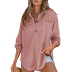 RHANNON™ - Casual Oversized Waffle V-Neck Long Sleeve Sweater
