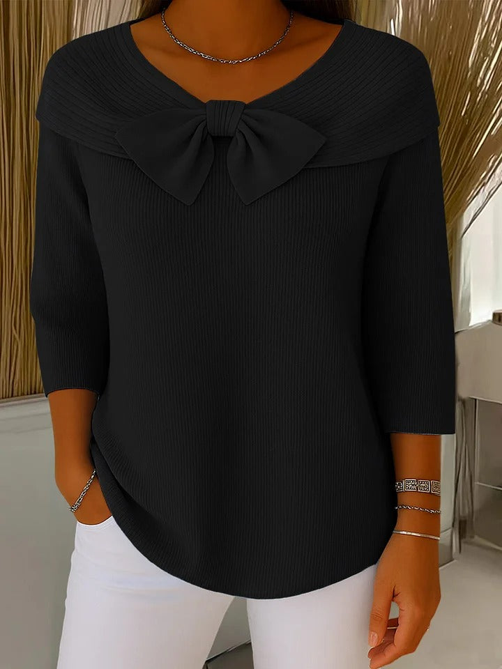 Aline | Soft & Elegant Jumper with Bow Detail