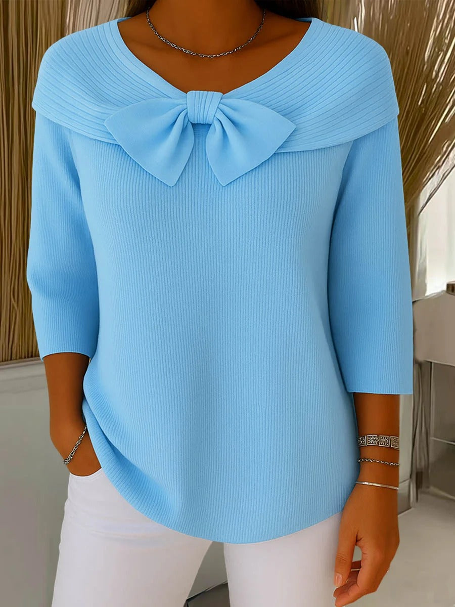 Aline | Soft & Elegant Jumper with Bow Detail