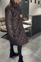 Beata | Reversible Quilted Coat with Leopard Print Lining