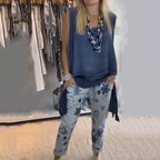 MIREYA™ - Asymmetrical Top & Floral Pants Set