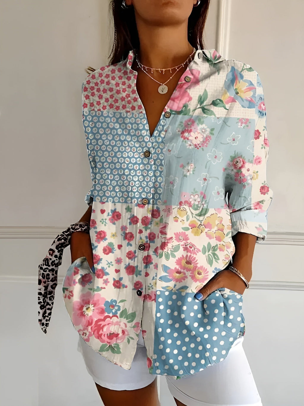 MELODIE™ – Elegant Floral Button Shirt