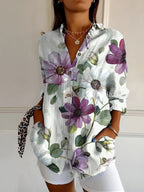 MELODIE™ – Elegant Floral Button Shirt