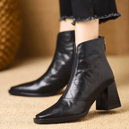 Cornelia | Elegant leather ankle boots with heel