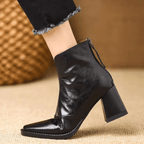 Cornelia | Elegant leather ankle boots with heel