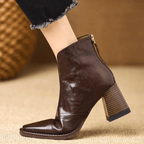 Cornelia | Elegant leather ankle boots with heel